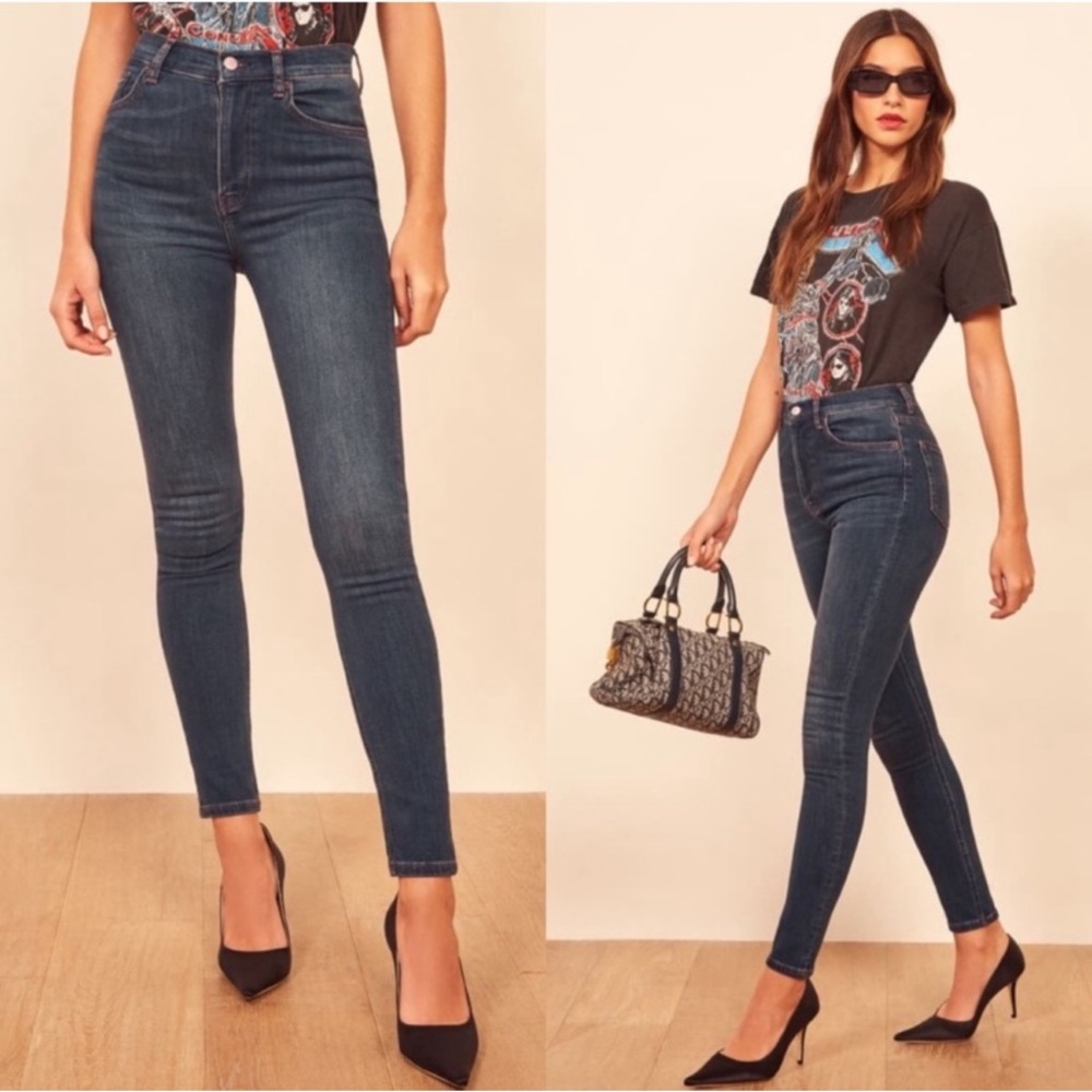 Reformation Harper High Rise Skinny Jeans Neris 28